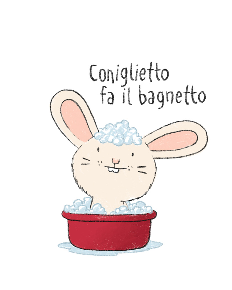 Coniglietto fa il bagnetto